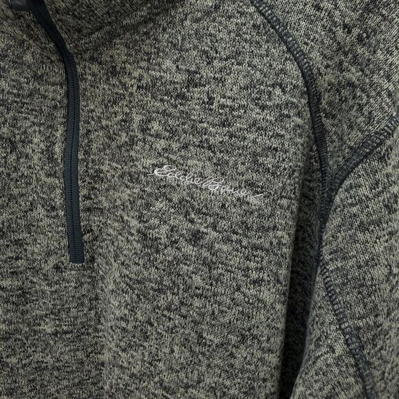 EDDIE BAUER Men's Fleece Pullover Heathered 3/4 Zip Jacket - Picture 3 of 10